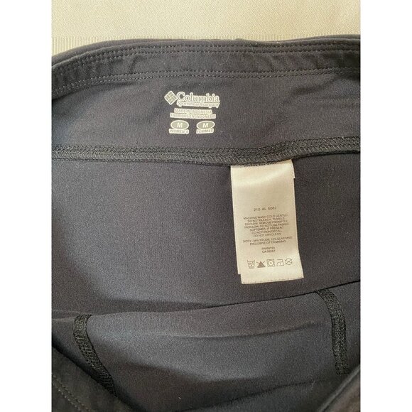 Columbia Skirt Sz Medium Black 2 Front Pockets Pull-On Elastic Waist Nylon Knit - Picture 6 of 7